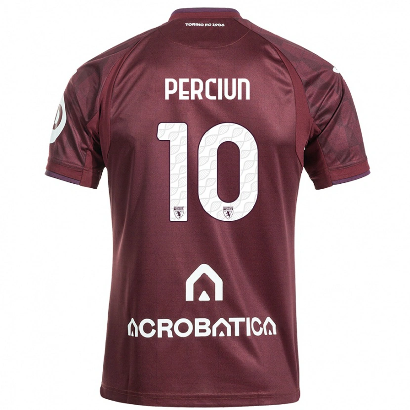 Danxen Mujer Camiseta Sergiu Perciun #10 Granate Blanco 1ª Equipación 2024/25 La Camisa México