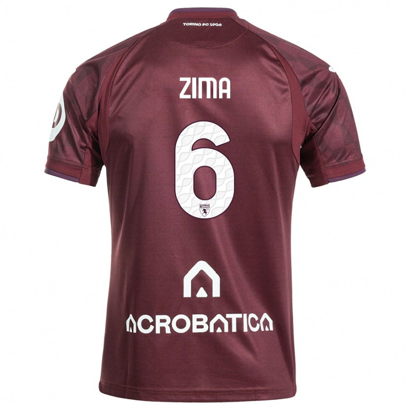 Danxen Mujer Camiseta David Zima #6 Granate Blanco 1ª Equipación 2024/25 La Camisa México
