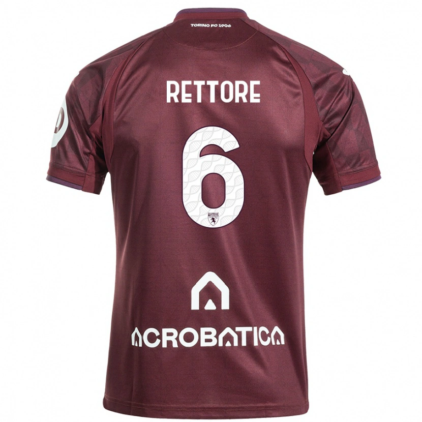 Danxen Mujer Camiseta Mirko Rettore #6 Granate Blanco 1ª Equipación 2024/25 La Camisa México