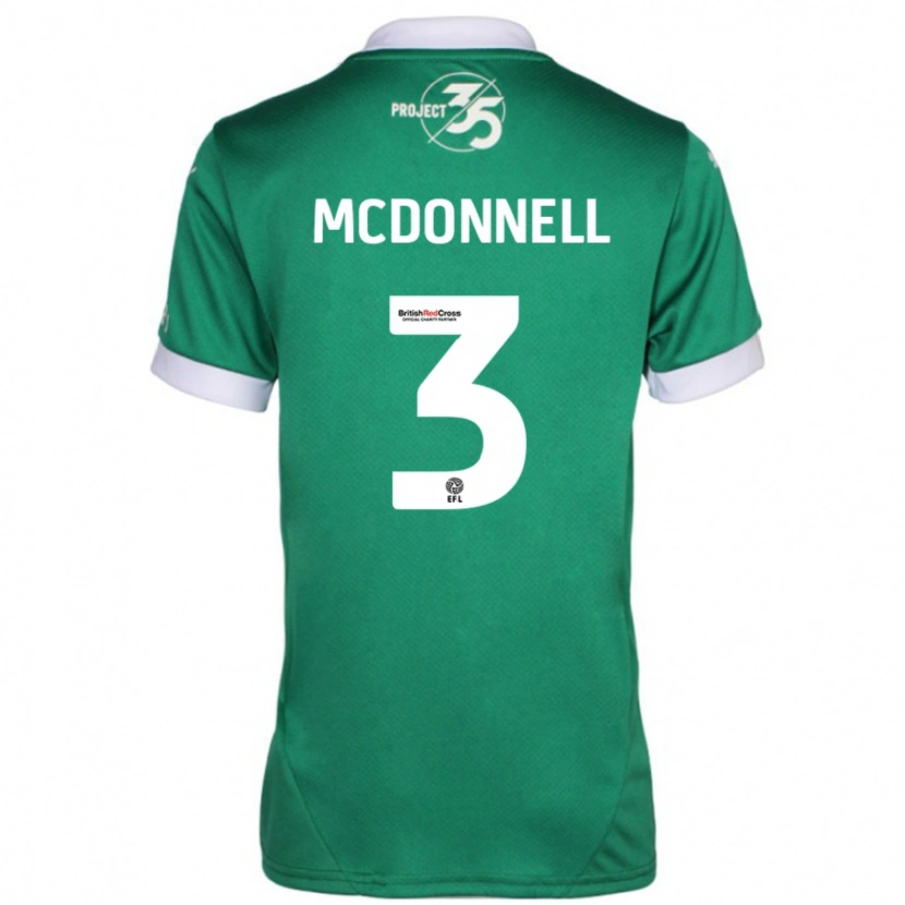 Danxen Mujer Camiseta Rosie Mcdonnell #3 Verde Blanco 1ª Equipación 2024/25 La Camisa México