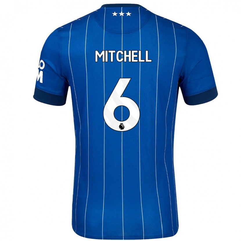 Danxen Mujer Camiseta Leah Mitchell #6 Azul Marino 1ª Equipación 2024/25 La Camisa México