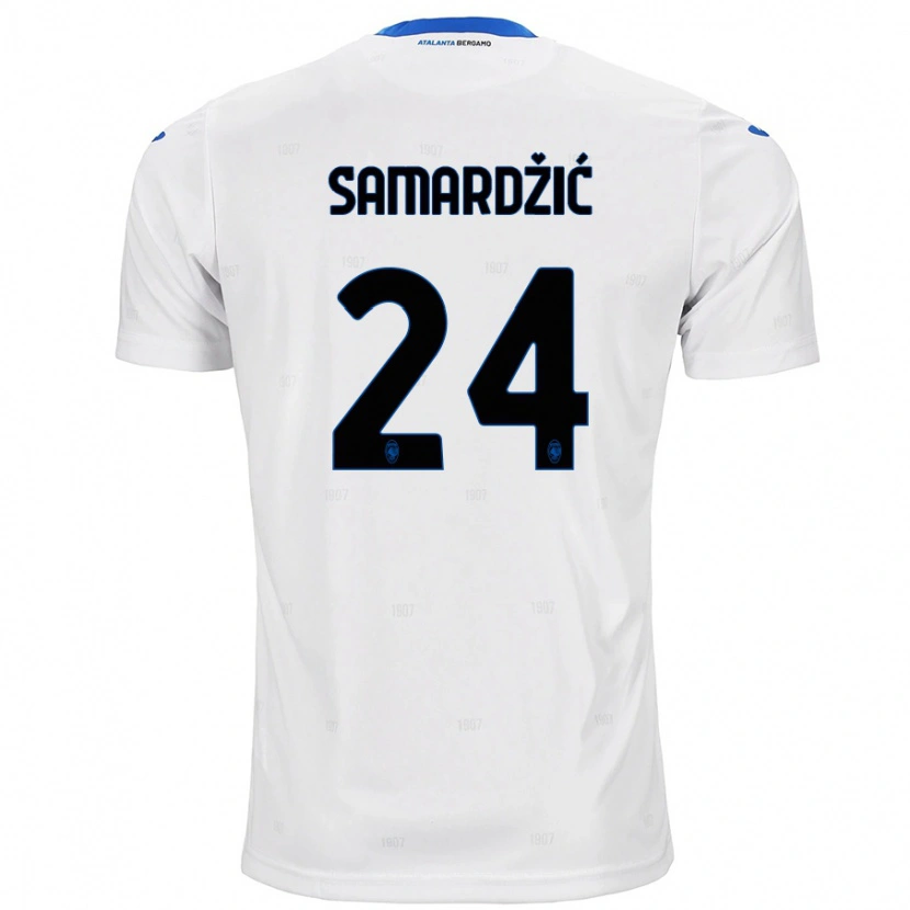 Danxen Mujer Camiseta Lazar Samardžić #24 Blanco 2ª Equipación 2024/25 La Camisa México
