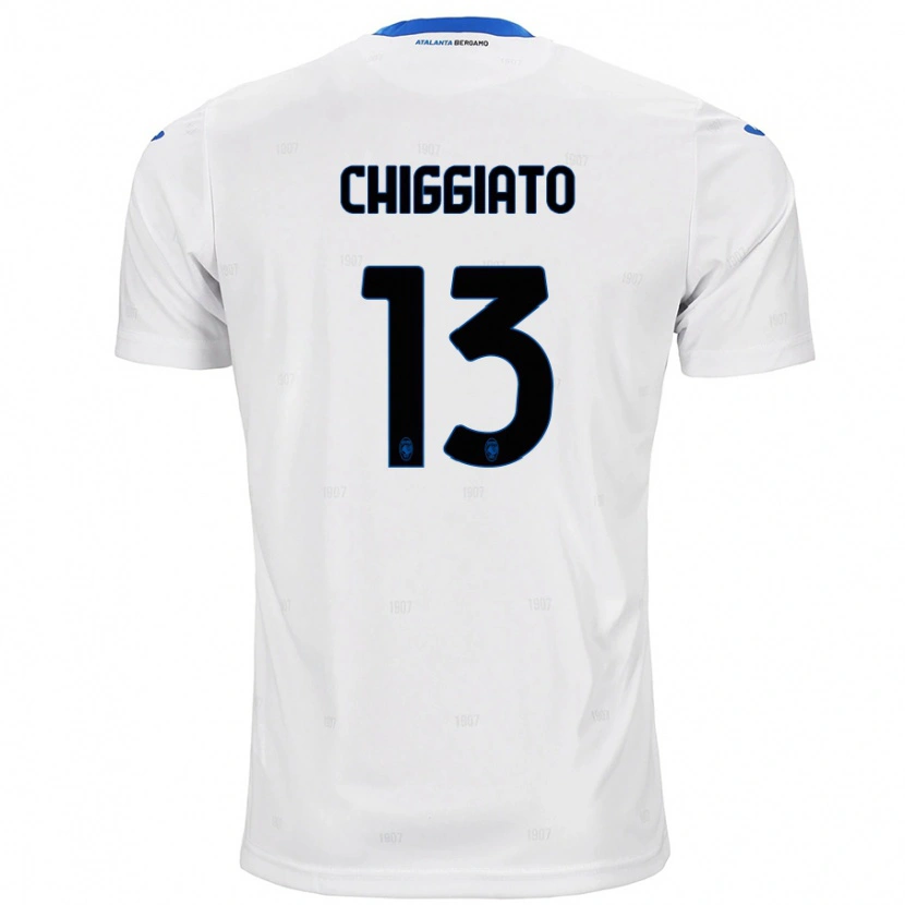 Danxen Mujer Camiseta Gabriele Chiggiato #13 Blanco 2ª Equipación 2024/25 La Camisa México