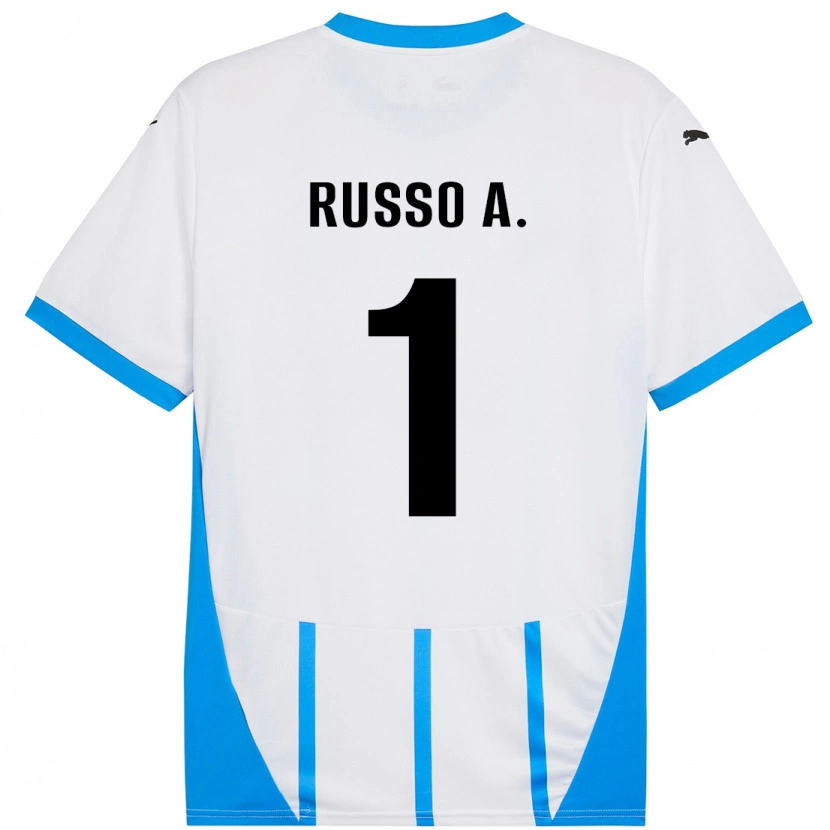 Danxen Mujer Camiseta Alessandro Russo #1 Blanco Azul 2ª Equipación 2024/25 La Camisa México