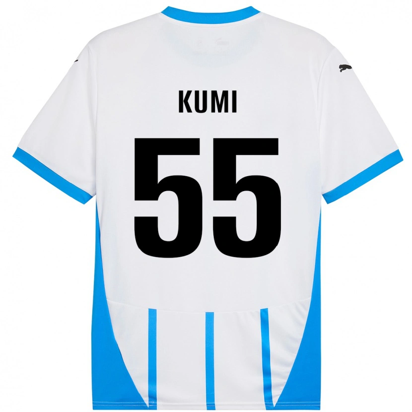 Danxen Mujer Camiseta Justin Kumi #55 Blanco Azul 2ª Equipación 2024/25 La Camisa México