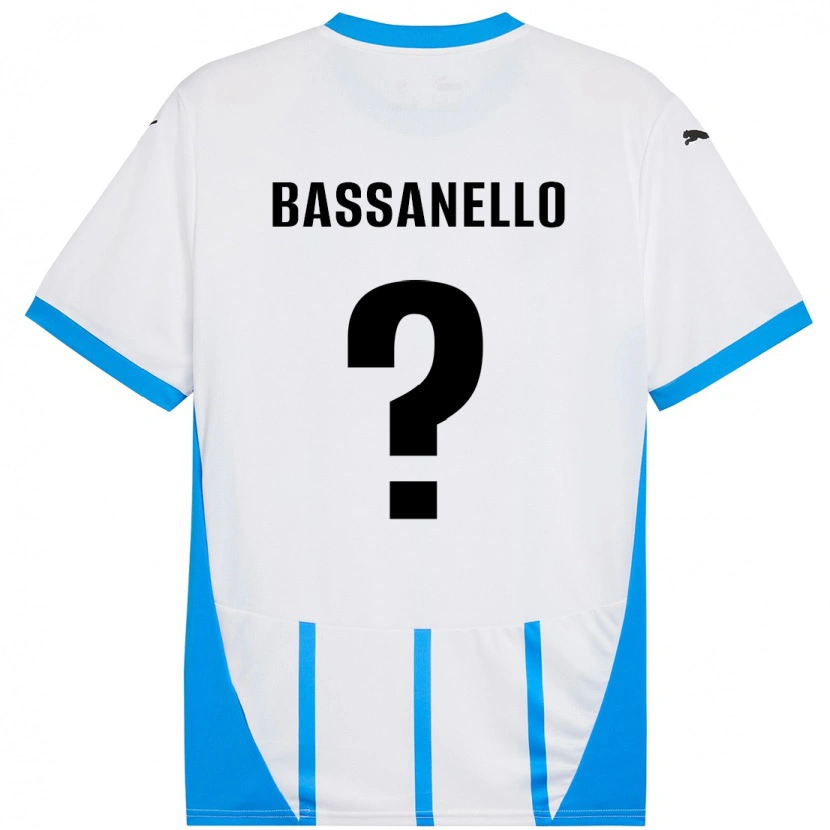 Danxen Mujer Camiseta Davide Bassanello #0 Blanco Azul 2ª Equipación 2024/25 La Camisa México