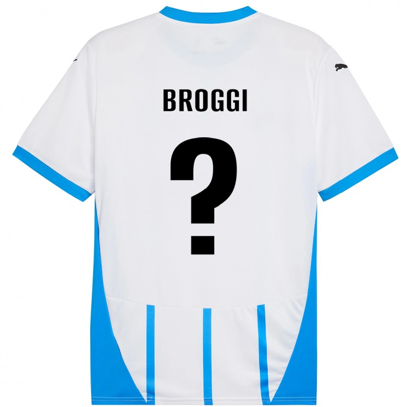 Danxen Mujer Camiseta Nicola Broggi #0 Blanco Azul 2ª Equipación 2024/25 La Camisa México