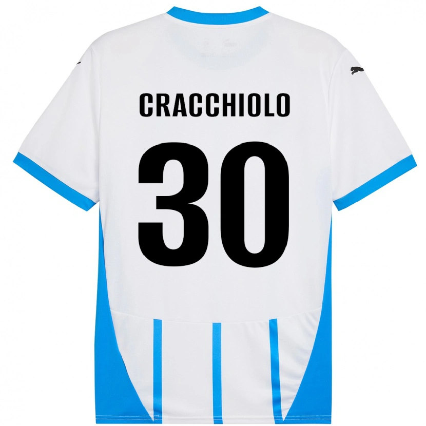 Danxen Mujer Camiseta Leonardo Cracchiolo #30 Blanco Azul 2ª Equipación 2024/25 La Camisa México