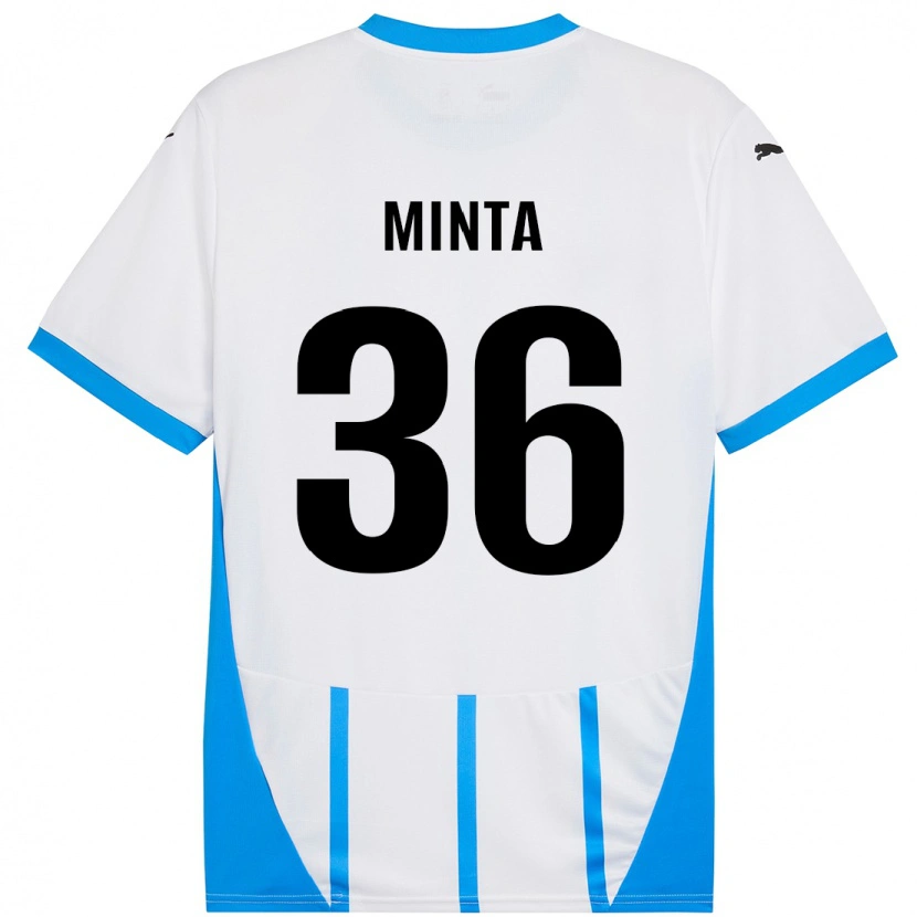 Danxen Mujer Camiseta Amoako Minta #36 Blanco Azul 2ª Equipación 2024/25 La Camisa México