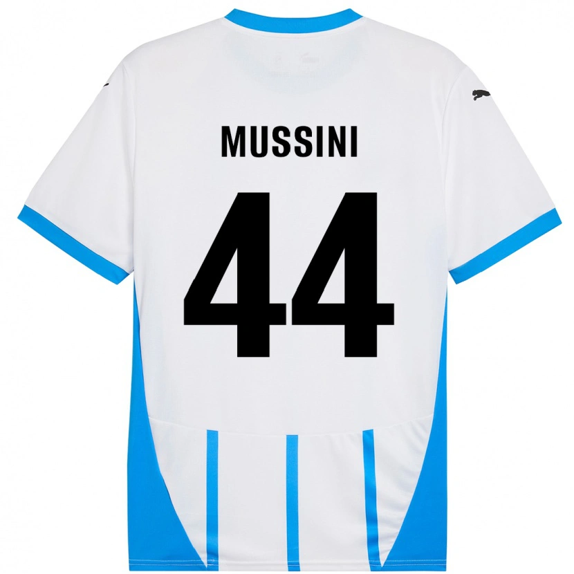 Danxen Mujer Camiseta Andrea Mussini #44 Blanco Azul 2ª Equipación 2024/25 La Camisa México