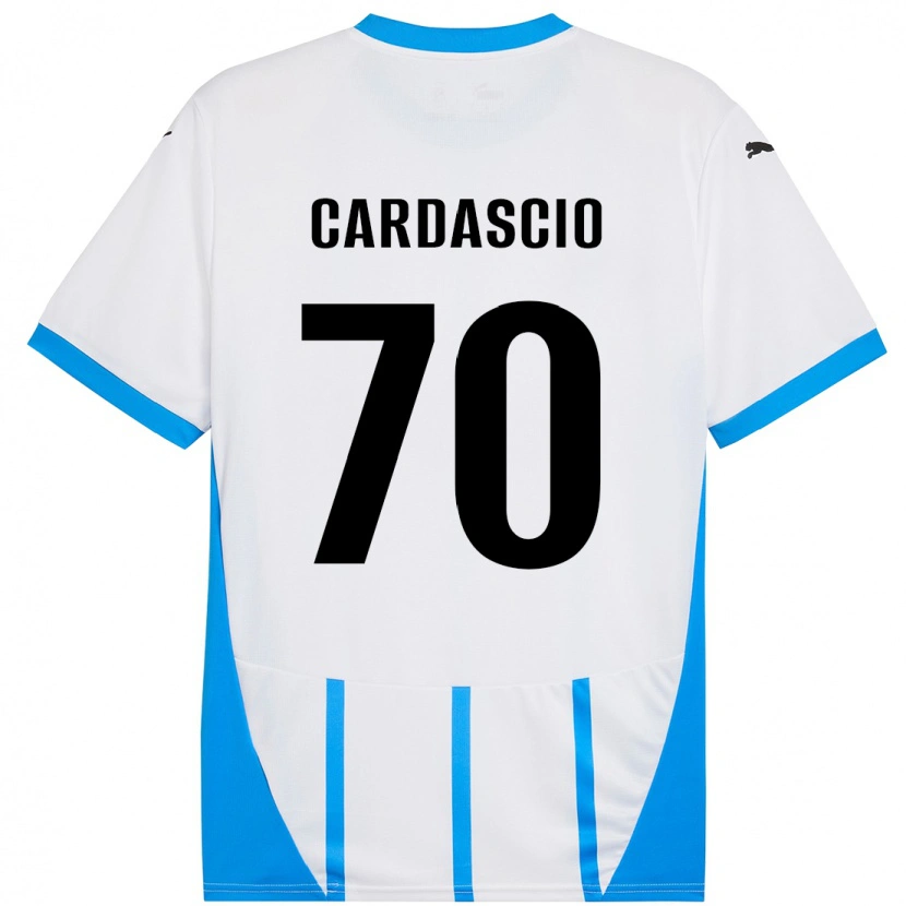 Danxen Mujer Camiseta Alessandro Cardascio #70 Blanco Azul 2ª Equipación 2024/25 La Camisa México