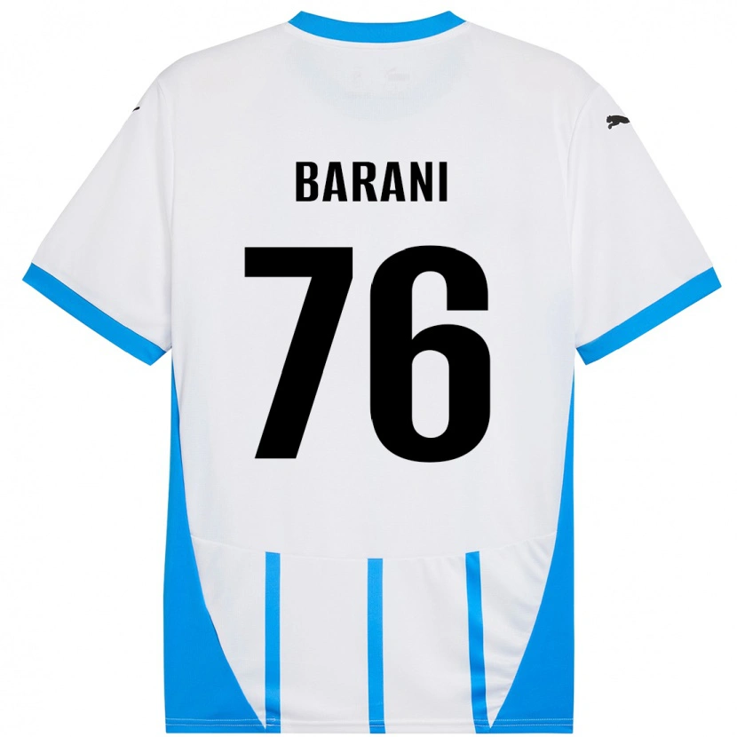 Danxen Mujer Camiseta Luca Barani #76 Blanco Azul 2ª Equipación 2024/25 La Camisa México