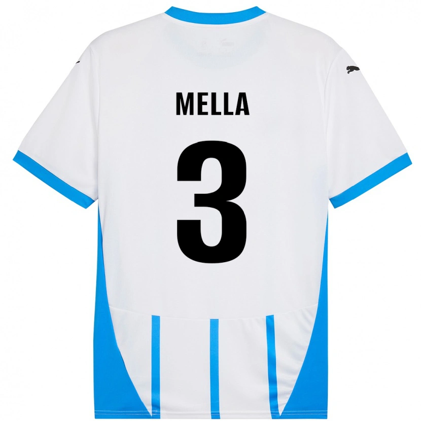 Danxen Mujer Camiseta Sara Mella #3 Blanco Azul 2ª Equipación 2024/25 La Camisa México