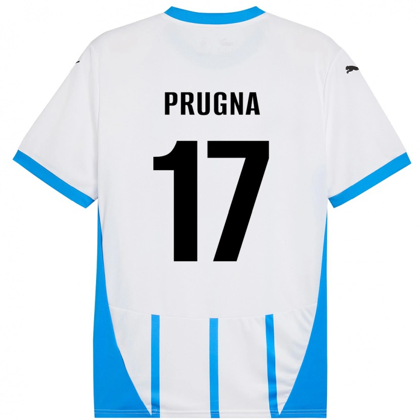 Danxen Mujer Camiseta Cecilia Prugna #17 Blanco Azul 2ª Equipación 2024/25 La Camisa México