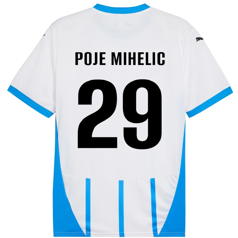 Danxen Mujer Camiseta Naja Poje Mihelič #29 Blanco Azul 2ª Equipación 2024/25 La Camisa México