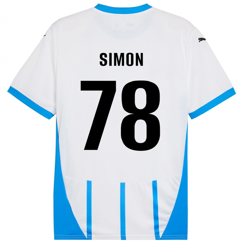 Danxen Mujer Camiseta Bénédicte Simon #78 Blanco Azul 2ª Equipación 2024/25 La Camisa México