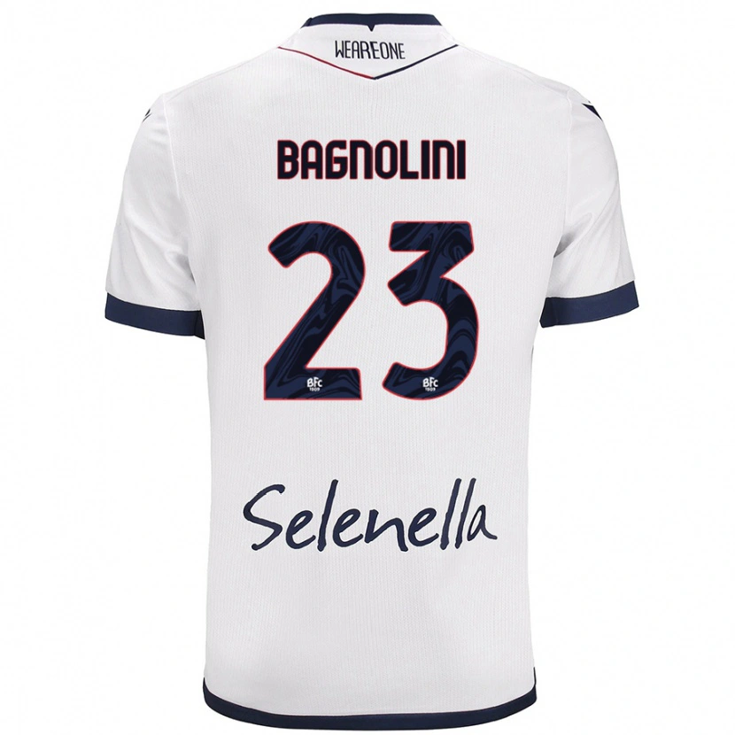 Danxen Mujer Camiseta Nicola Bagnolini #23 Blanco Azul Real 2ª Equipación 2024/25 La Camisa México