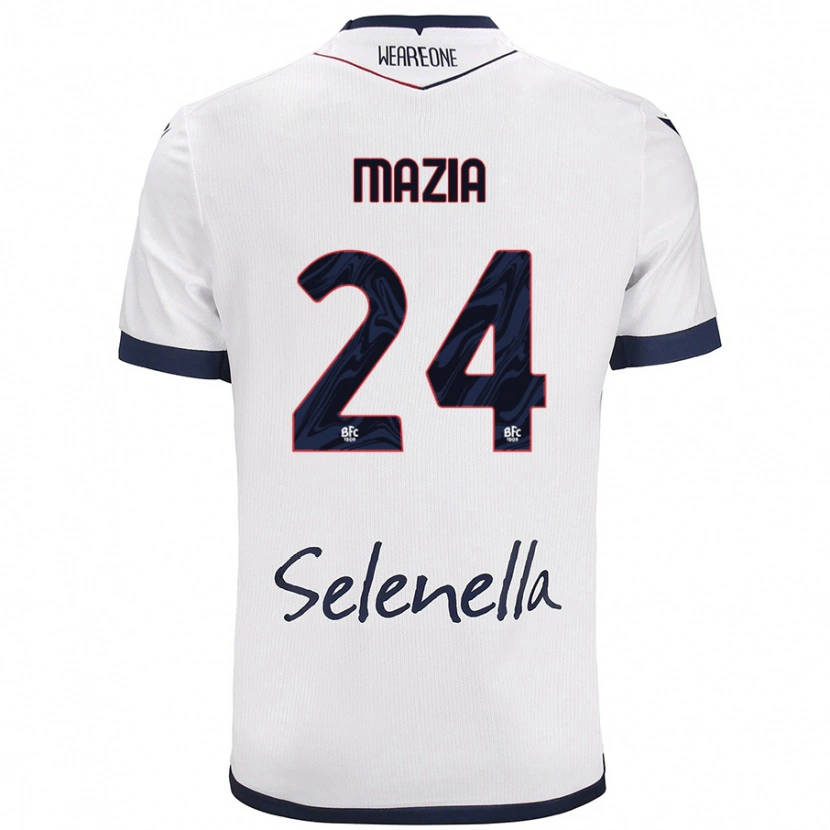 Danxen Mujer Camiseta Andrea Mazia #24 Blanco Azul Real 2ª Equipación 2024/25 La Camisa México
