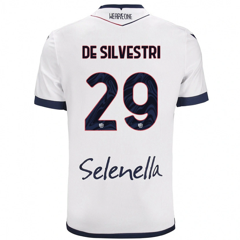 Danxen Mujer Camiseta Lorenzo De Silvestri #29 Blanco Azul Real 2ª Equipación 2024/25 La Camisa México