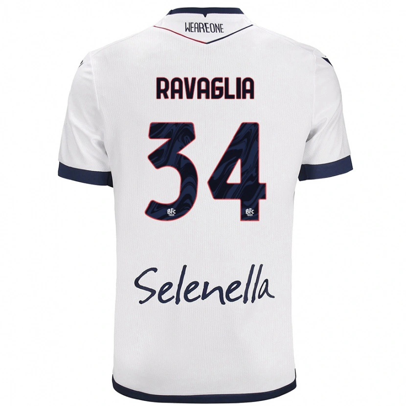 Danxen Mujer Camiseta Federico Ravaglia #34 Blanco Azul Real 2ª Equipación 2024/25 La Camisa México