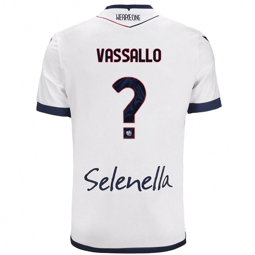 Danxen Mujer Camiseta Giacomo Vassallo #0 Blanco Azul Real 2ª Equipación 2024/25 La Camisa México
