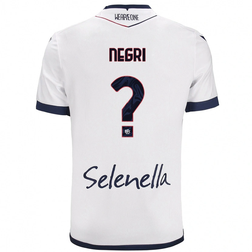 Danxen Mujer Camiseta Simone Negri #0 Blanco Azul Real 2ª Equipación 2024/25 La Camisa México