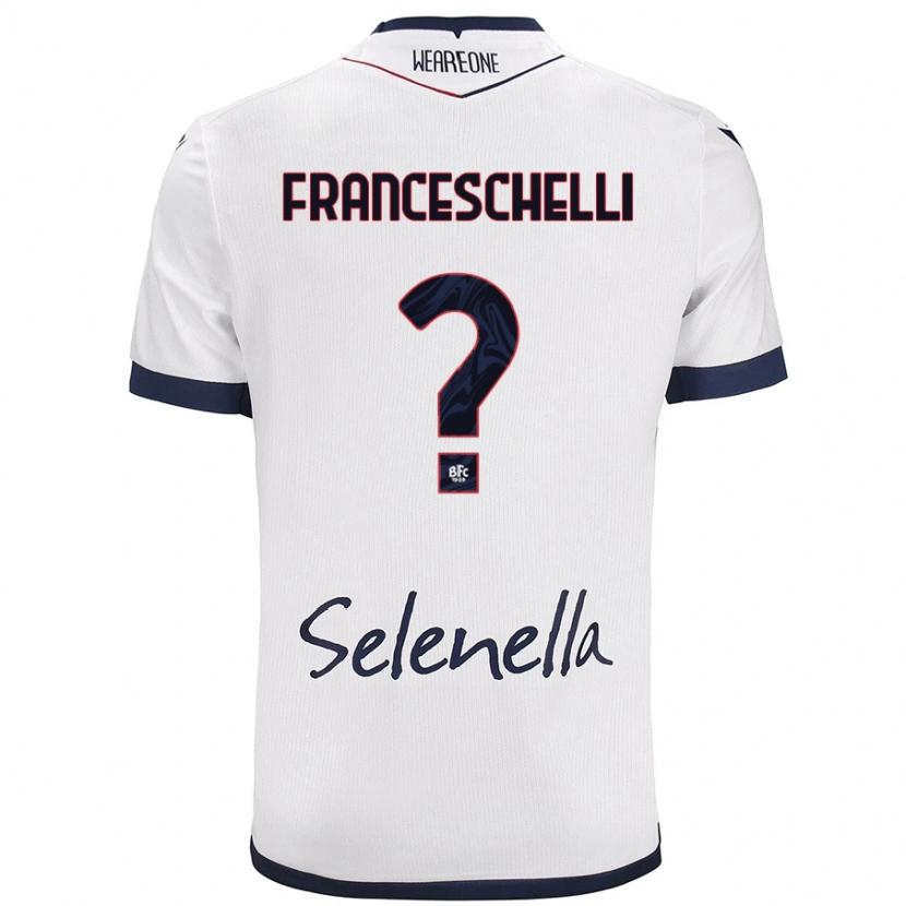 Danxen Mujer Camiseta Matteo Franceschelli #0 Blanco Azul Real 2ª Equipación 2024/25 La Camisa México