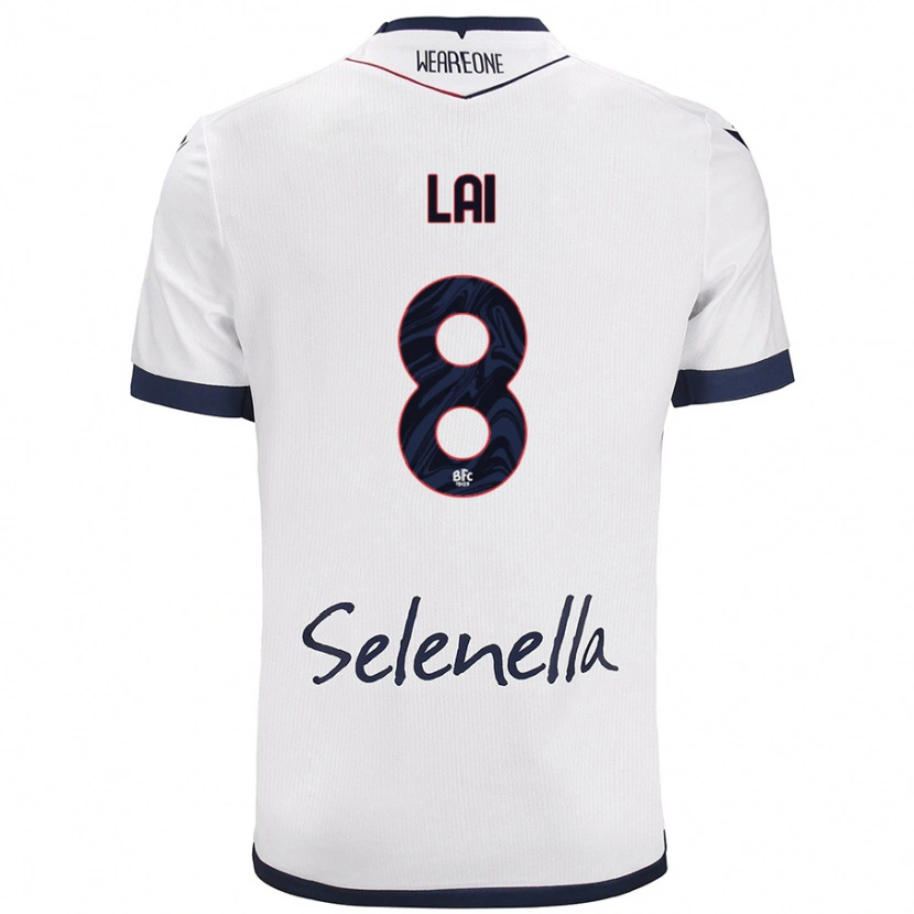 Danxen Mujer Camiseta Luca Lai #8 Blanco Azul Real 2ª Equipación 2024/25 La Camisa México