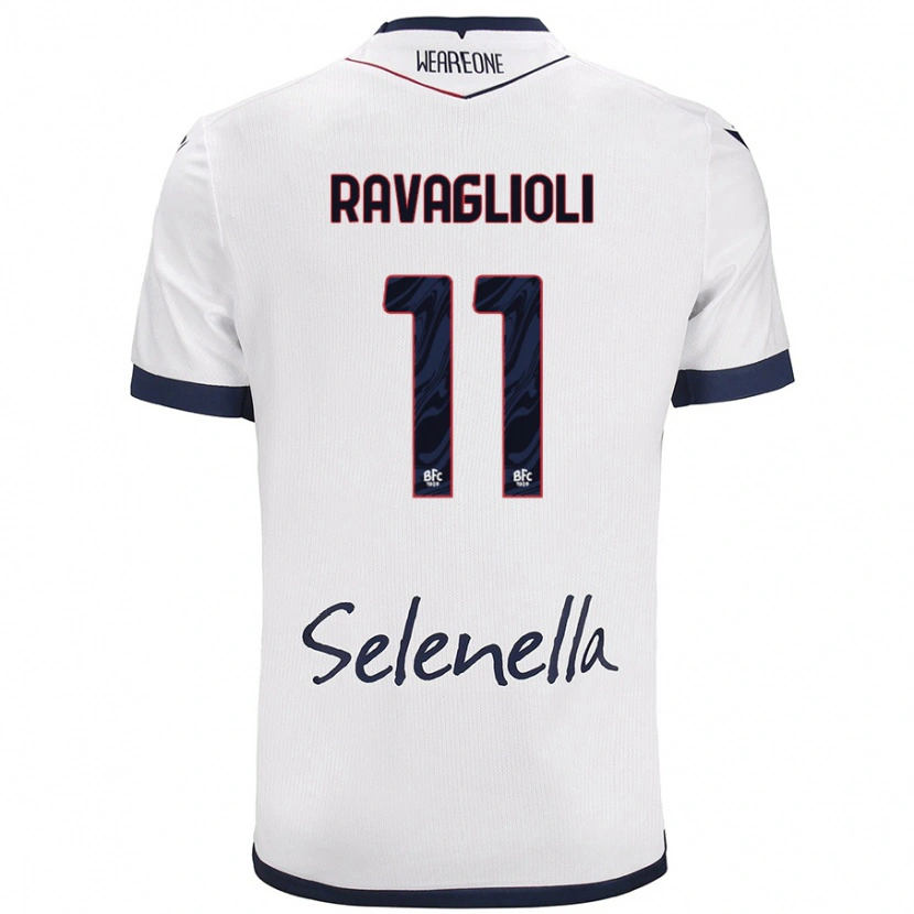Danxen Mujer Camiseta Tommaso Ravaglioli #11 Blanco Azul Real 2ª Equipación 2024/25 La Camisa México
