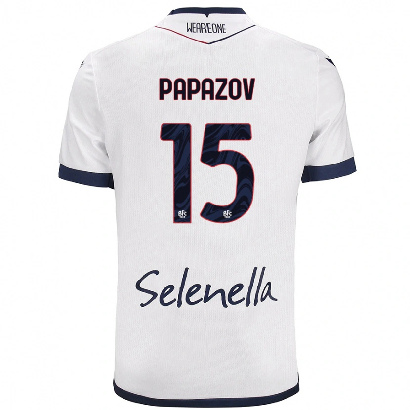 Danxen Mujer Camiseta Dimitar Papazov #15 Blanco Azul Real 2ª Equipación 2024/25 La Camisa México