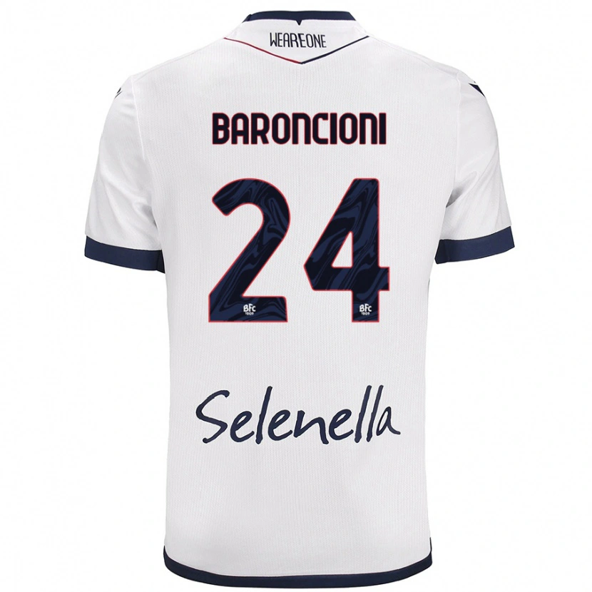Danxen Mujer Camiseta Davide Baroncioni #24 Blanco Azul Real 2ª Equipación 2024/25 La Camisa México