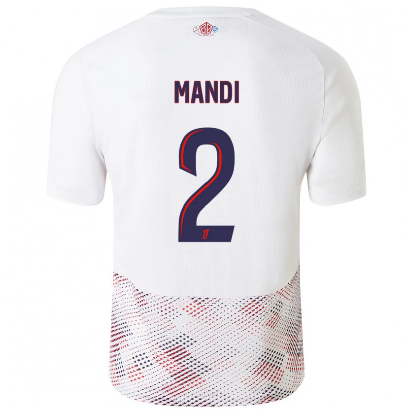 Danxen Mujer Camiseta Aïssa Mandi #2 Blanco Azul Real 2ª Equipación 2024/25 La Camisa México