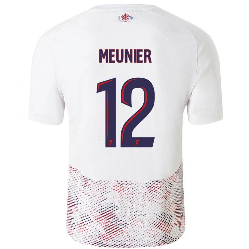 Danxen Mujer Camiseta Thomas Meunier #12 Blanco Azul Real 2ª Equipación 2024/25 La Camisa México