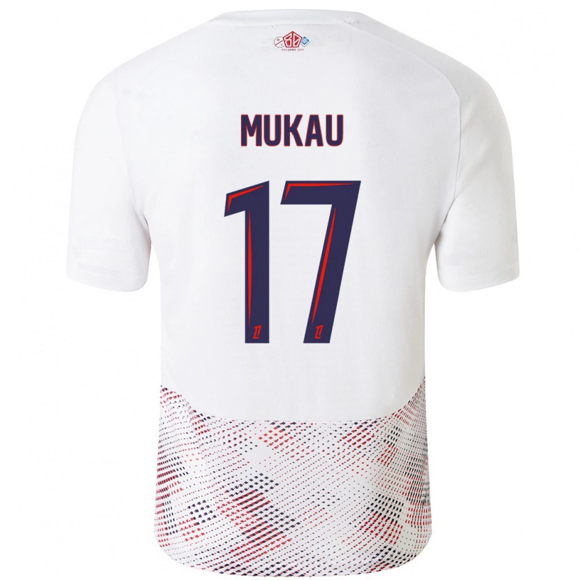 Danxen Mujer Camiseta Ngal'ayel Mukau #17 Blanco Azul Real 2ª Equipación 2024/25 La Camisa México