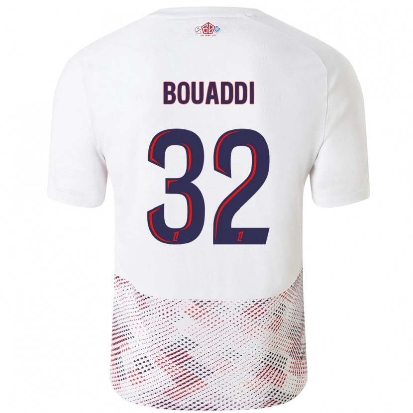 Danxen Mujer Camiseta Ayyoub Bouaddi #32 Blanco Azul Real 2ª Equipación 2024/25 La Camisa México