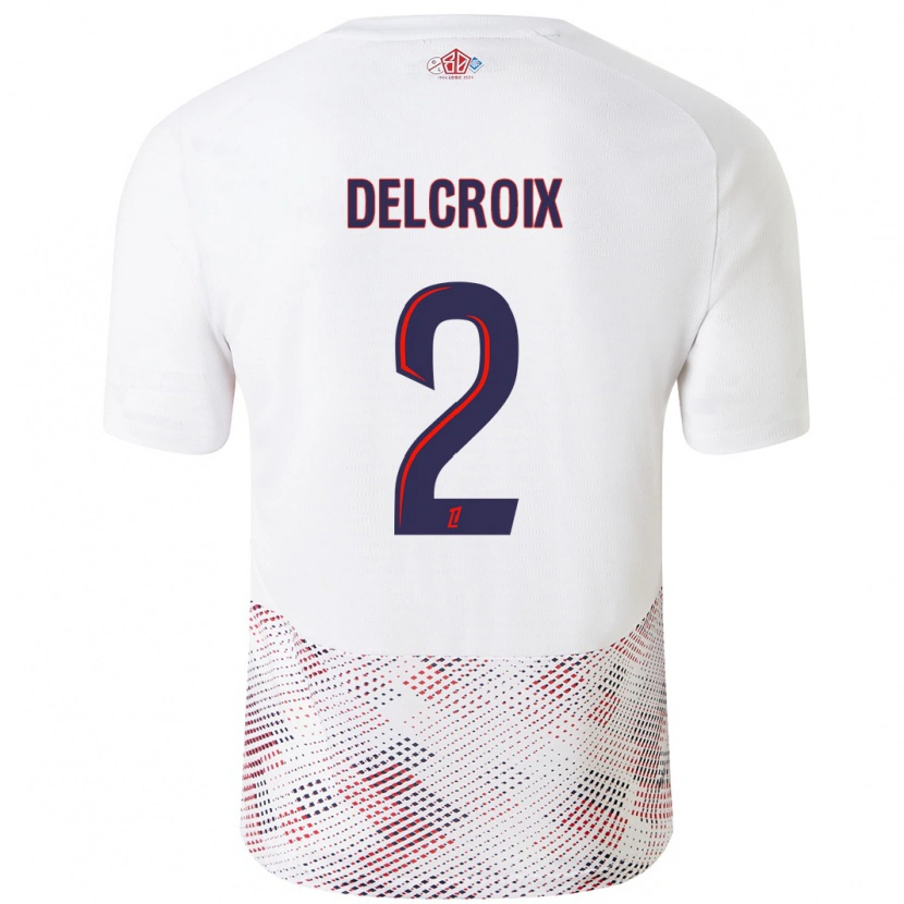 Danxen Mujer Camiseta Céleste Delcroix #2 Blanco Azul Real 2ª Equipación 2024/25 La Camisa México