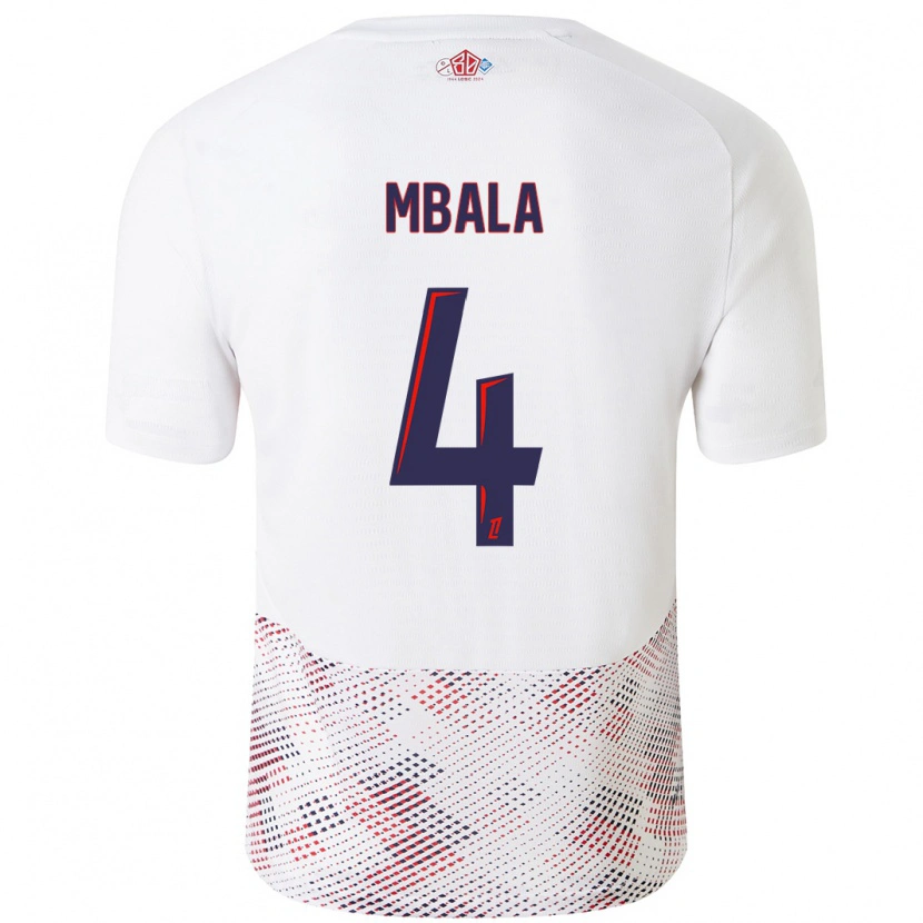 Danxen Mujer Camiseta Olivia Mbala #4 Blanco Azul Real 2ª Equipación 2024/25 La Camisa México