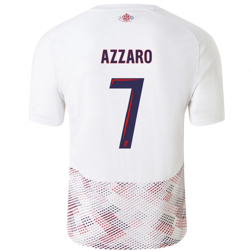 Danxen Mujer Camiseta Lorena Azzaro #7 Blanco Azul Real 2ª Equipación 2024/25 La Camisa México