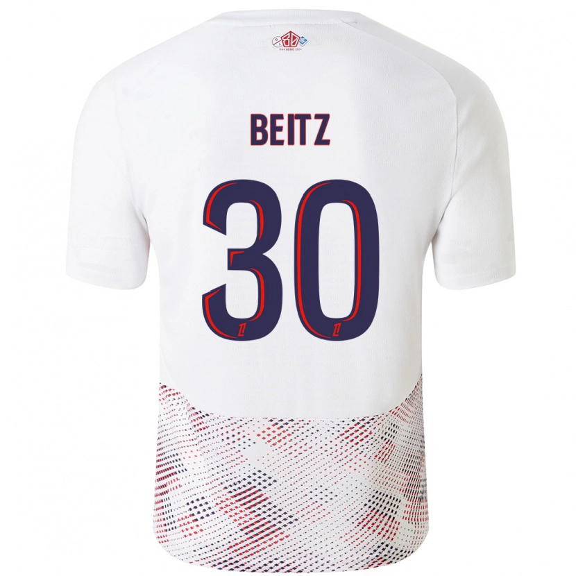 Danxen Mujer Camiseta Taylor Beitz #30 Blanco Azul Real 2ª Equipación 2024/25 La Camisa México