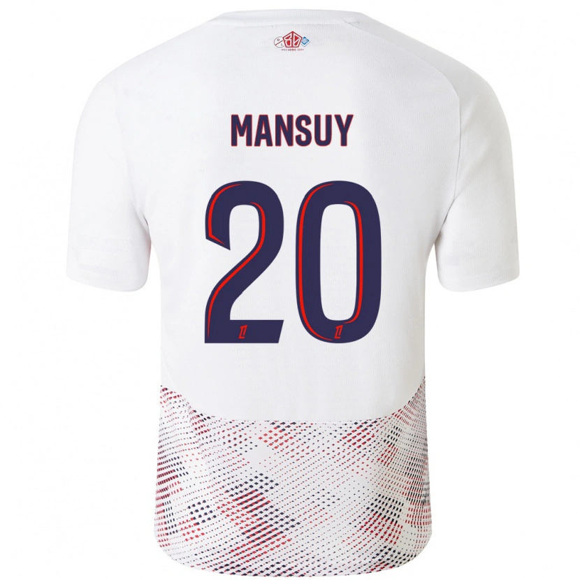 Danxen Mujer Camiseta Heloise Mansuy #20 Blanco Azul Real 2ª Equipación 2024/25 La Camisa México