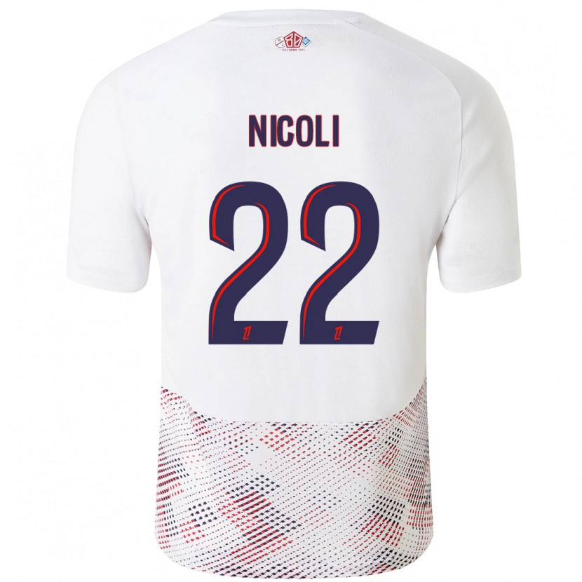 Danxen Mujer Camiseta Morgane Nicoli #22 Blanco Azul Real 2ª Equipación 2024/25 La Camisa México