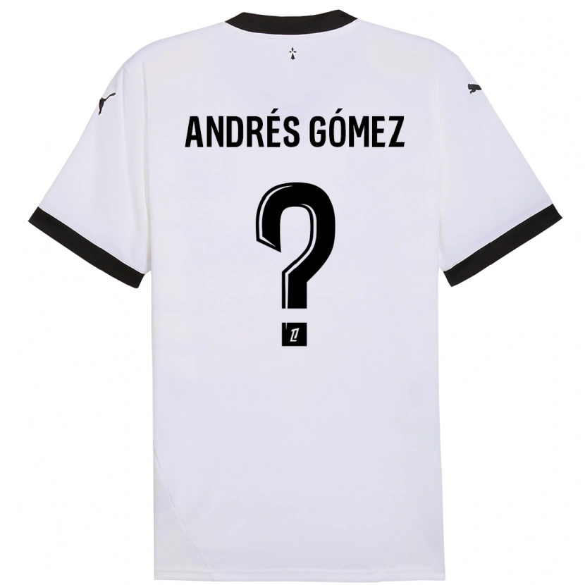 Danxen Mujer Camiseta Carlos Andrés Gómez #0 Blanco Negro 2ª Equipación 2024/25 La Camisa México