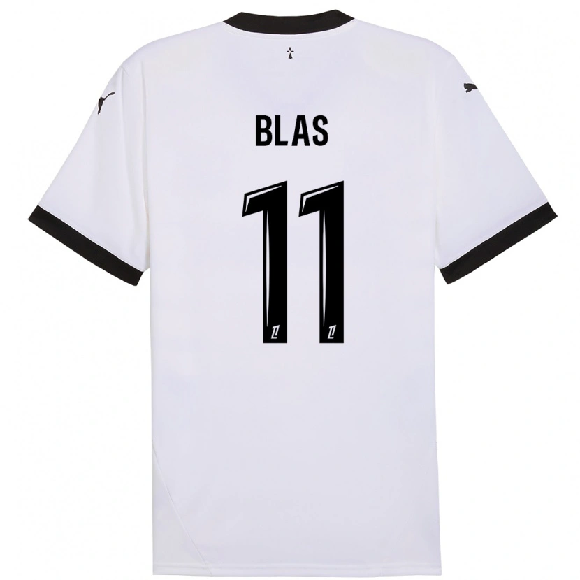 Danxen Mujer Camiseta Ludovic Blas #11 Blanco Negro 2ª Equipación 2024/25 La Camisa México