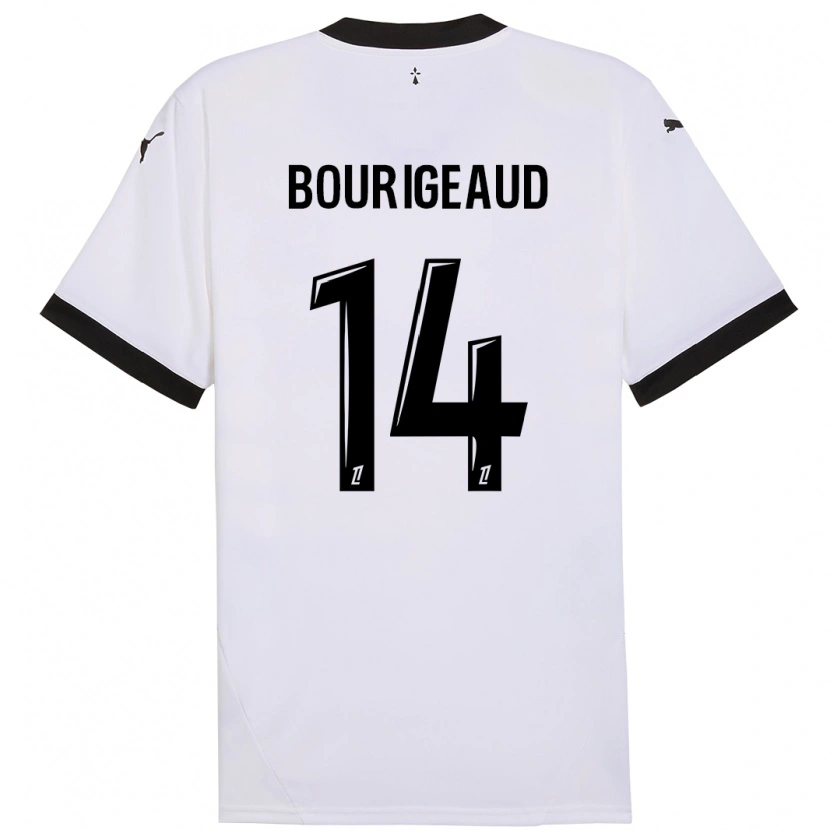 Danxen Mujer Camiseta Benjamin Bourigeaud #14 Blanco Negro 2ª Equipación 2024/25 La Camisa México