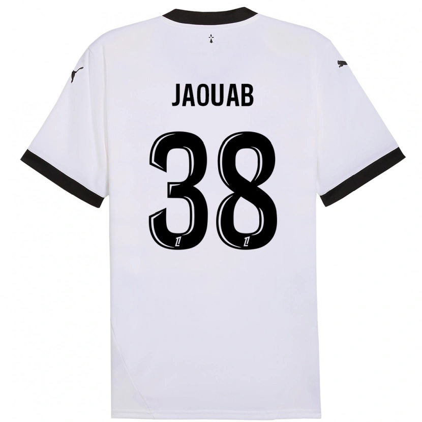 Danxen Mujer Camiseta Mohamed Jaouab #38 Blanco Negro 2ª Equipación 2024/25 La Camisa México