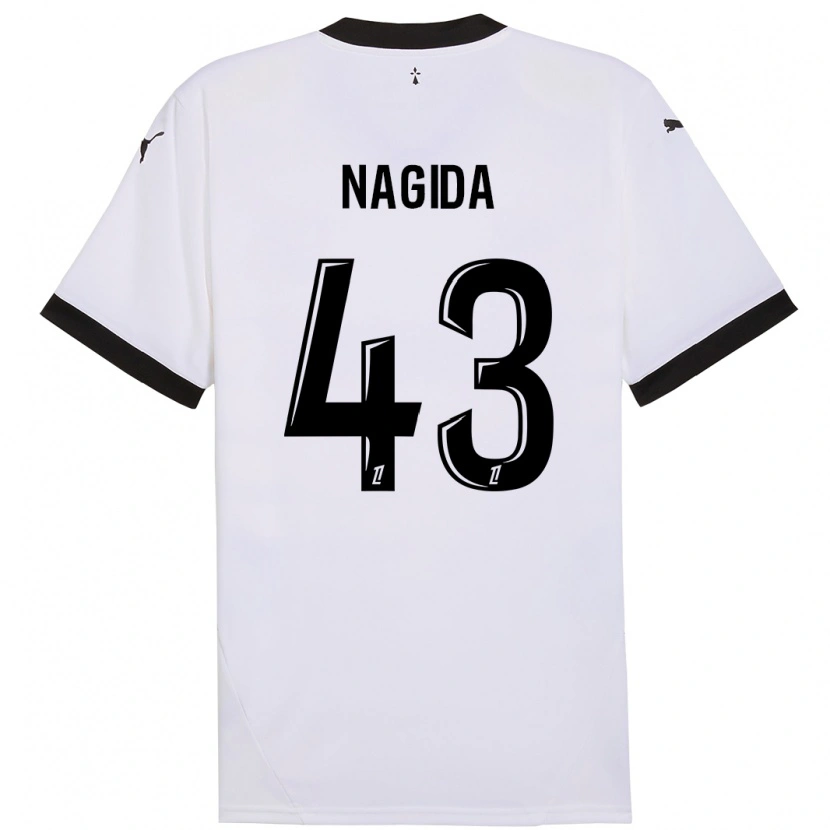 Danxen Mujer Camiseta Mahamadou Nagida #43 Blanco Negro 2ª Equipación 2024/25 La Camisa México