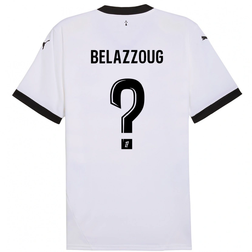 Danxen Mujer Camiseta Kilian Belazzoug #0 Blanco Negro 2ª Equipación 2024/25 La Camisa México