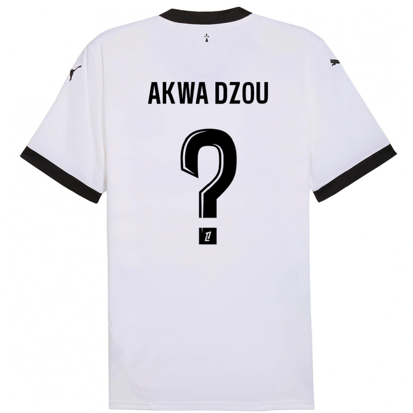 Danxen Mujer Camiseta Yoan Akwa Dzou #0 Blanco Negro 2ª Equipación 2024/25 La Camisa México