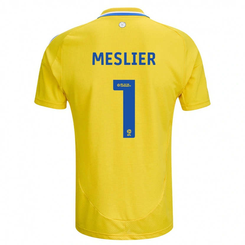 Danxen Mujer Camiseta Illan Meslier #1 Amarillo Azul 2ª Equipación 2024/25 La Camisa México