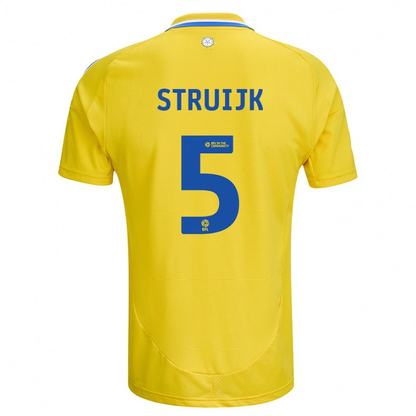 Danxen Mujer Camiseta Pascal Struijk #5 Amarillo Azul 2ª Equipación 2024/25 La Camisa México